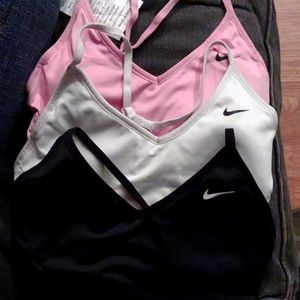 Three gently used Nike sports bras